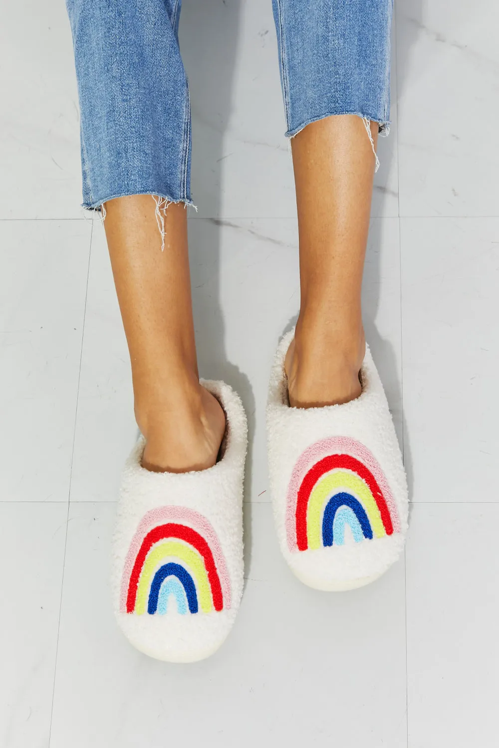 Rainbow Plush Slippers sold by Buddy Love