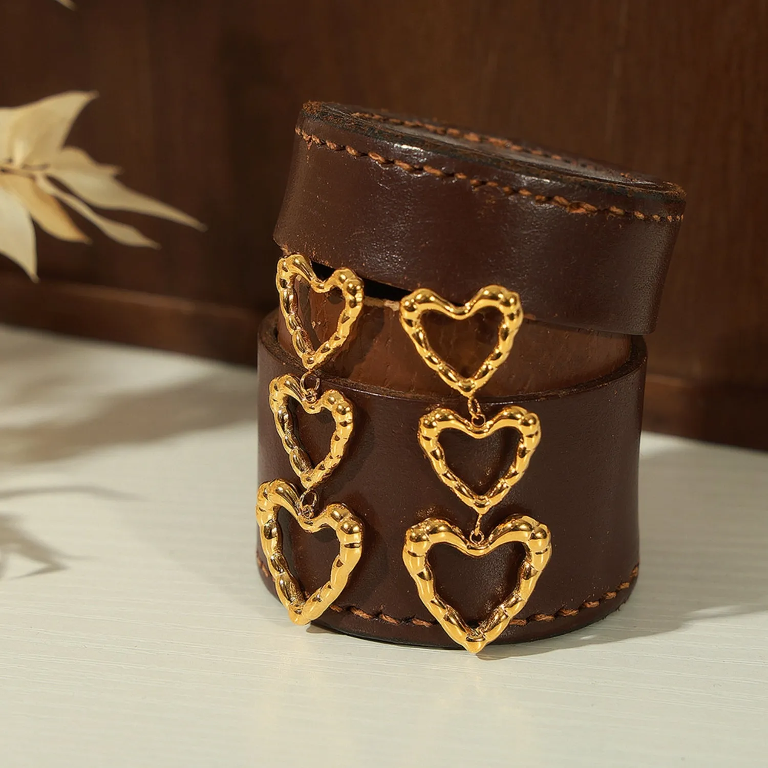 Titanium Steel Heart Earrings sold by Buddy Love product image thumbnail 4