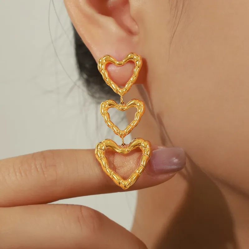 Titanium Steel Heart Earrings sold by Buddy Love