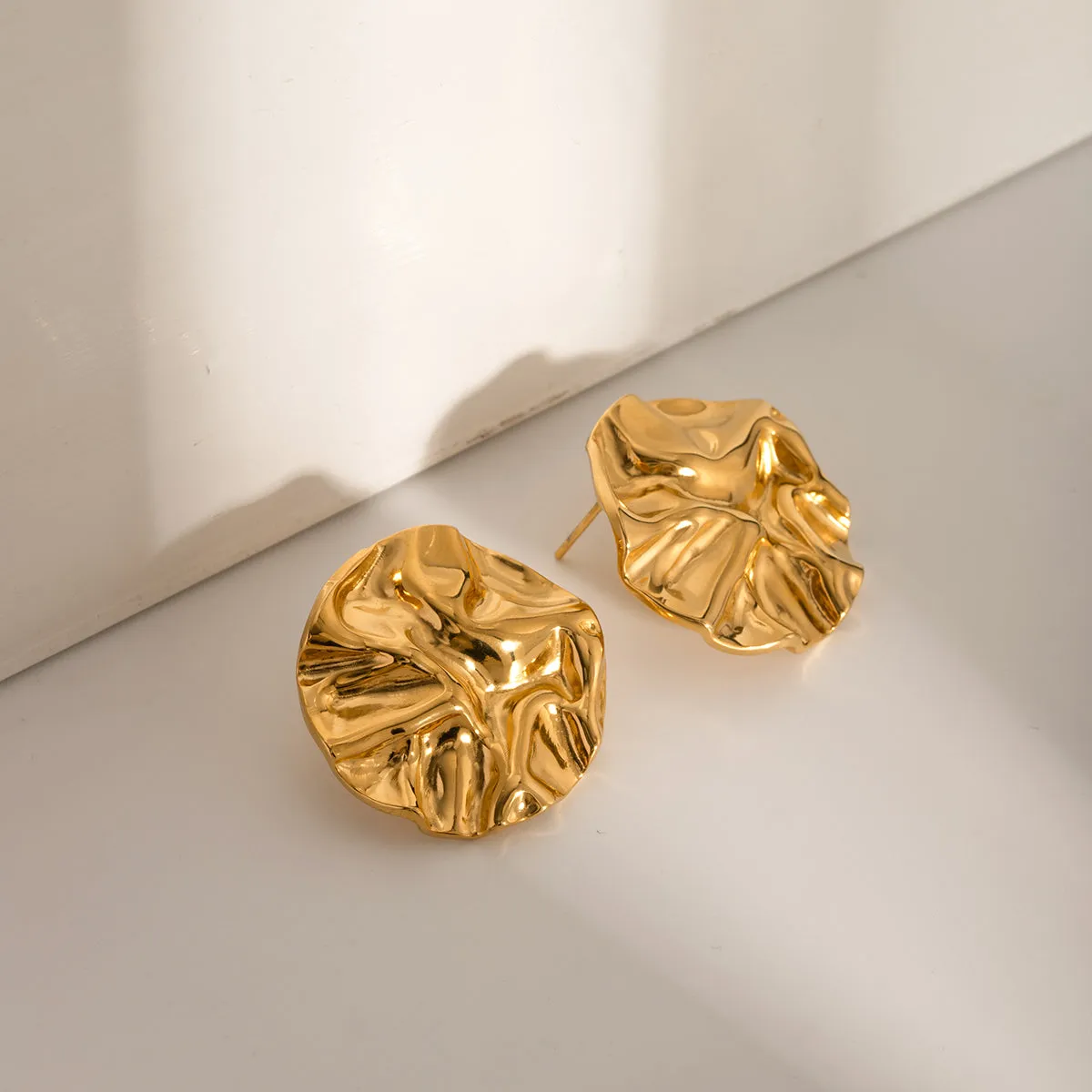 18K Gold-Plated Stud Earrings sold by Buddy Love product image thumbnail 3