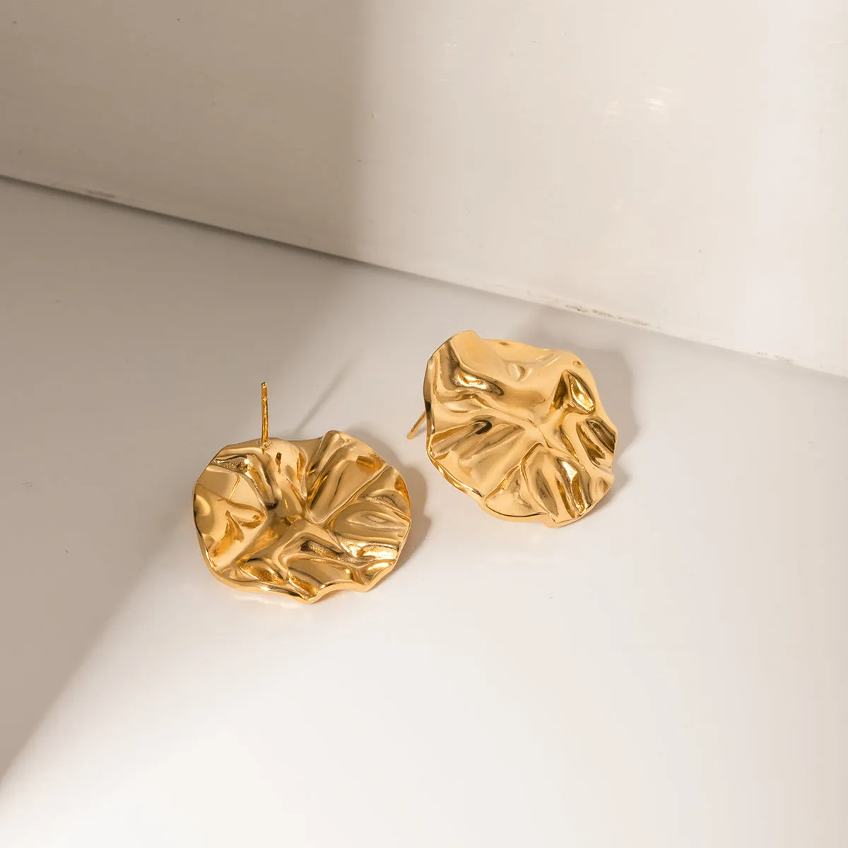 18K Gold-Plated Stud Earrings sold by Buddy Love product image thumbnail 2
