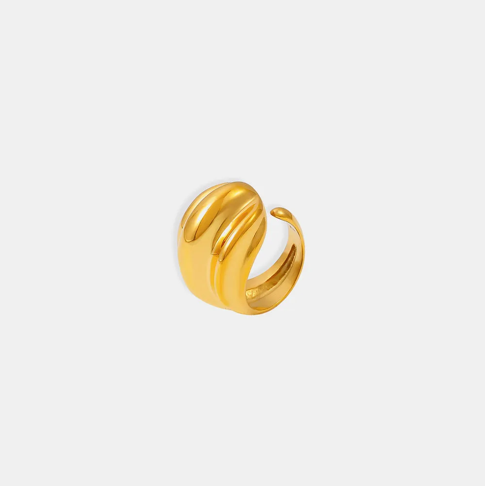 18K Gold-Plated Titanium Steel Open Ring sold by Buddy Love product image thumbnail 4