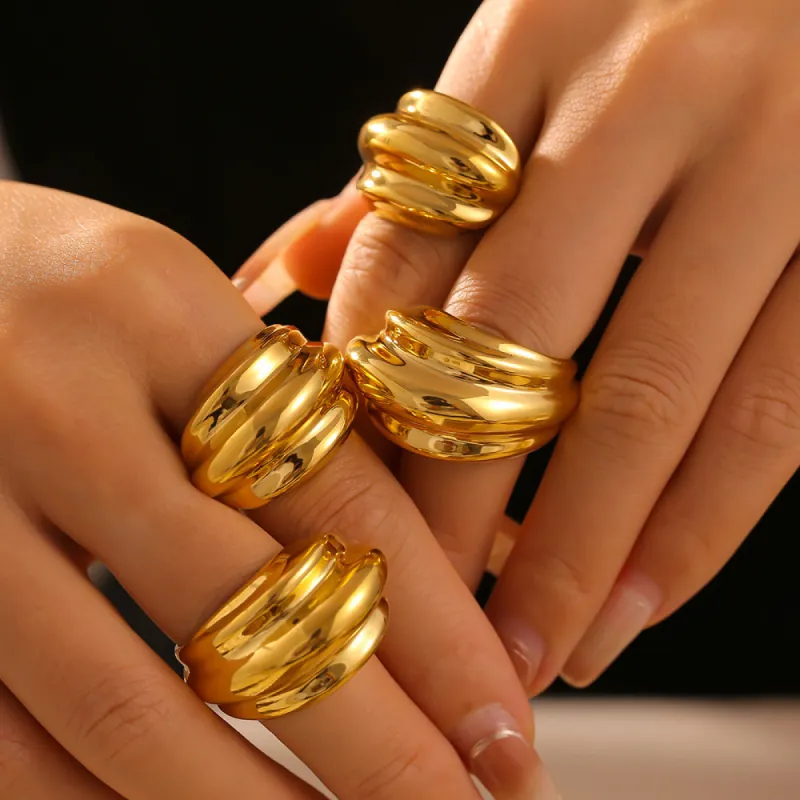 18K Gold-Plated Titanium Steel Open Ring sold by Buddy Love