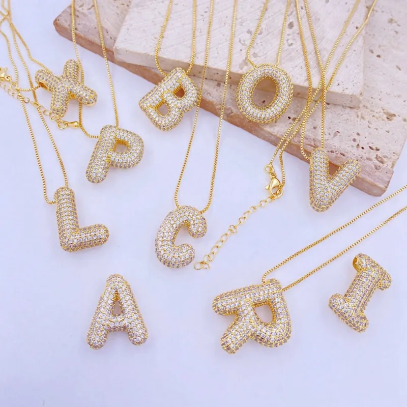 Bubble Initial Necklace sold by Buddy Love