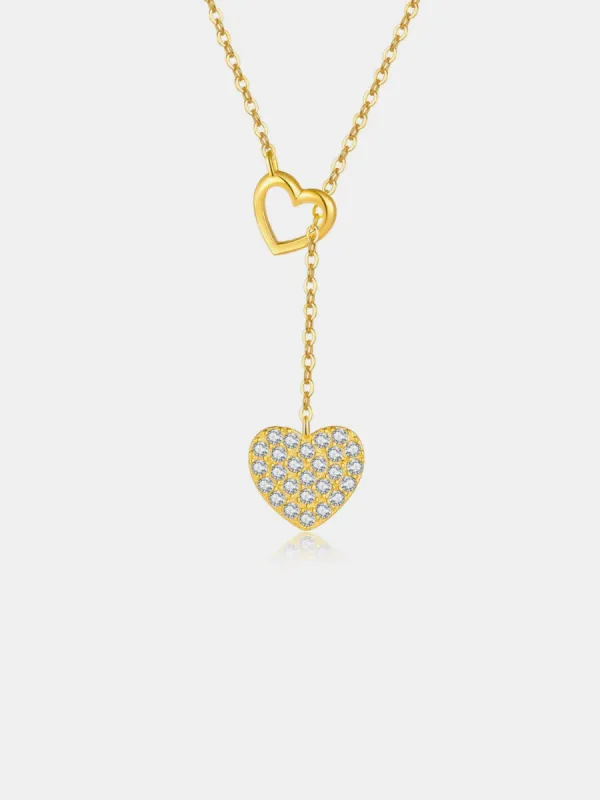 Double Heart Drop Necklace sold by Buddy Love