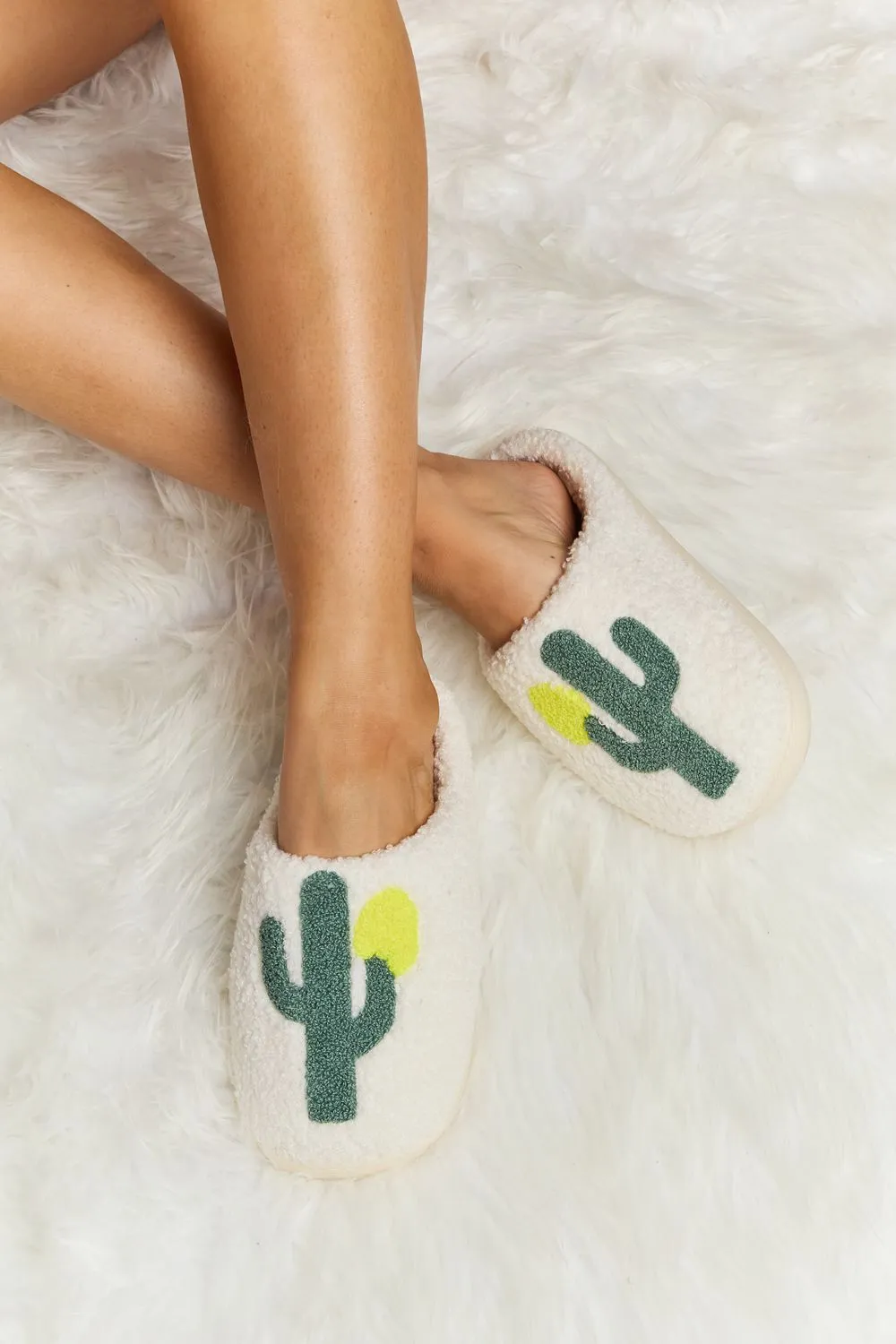 Melody Cactus Plush Slide Slippers sold by Buddy Love