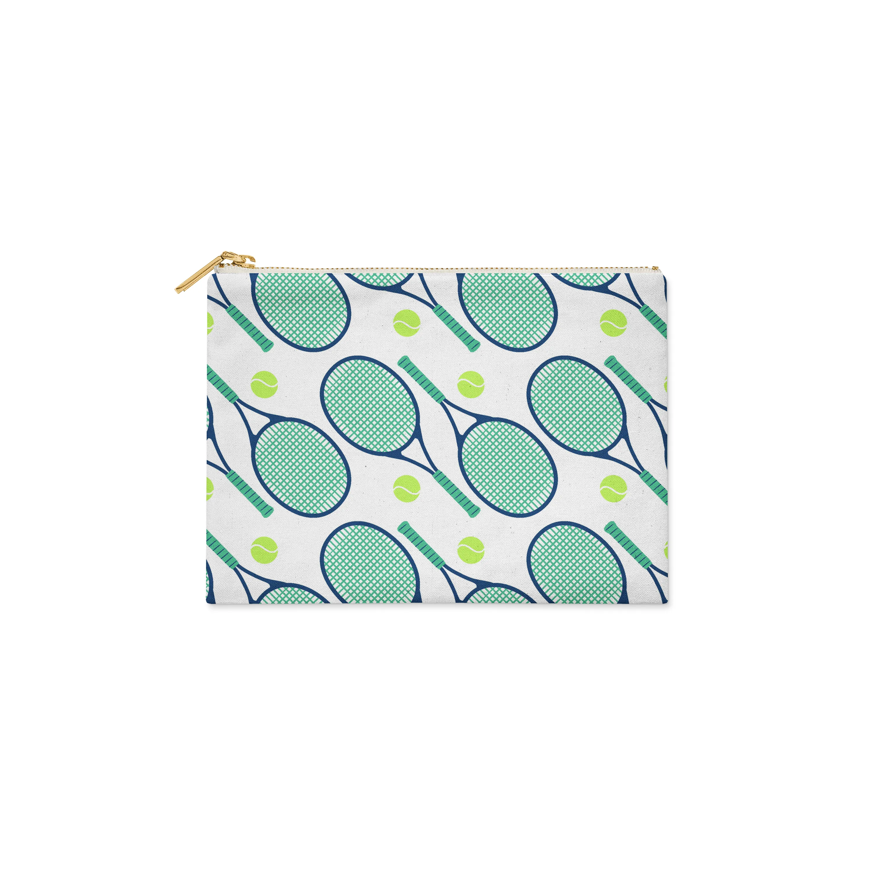 Single Initial - Large Flat Zip Pouch Tennis Green - New! sold by Buddy Love product image thumbnail 2