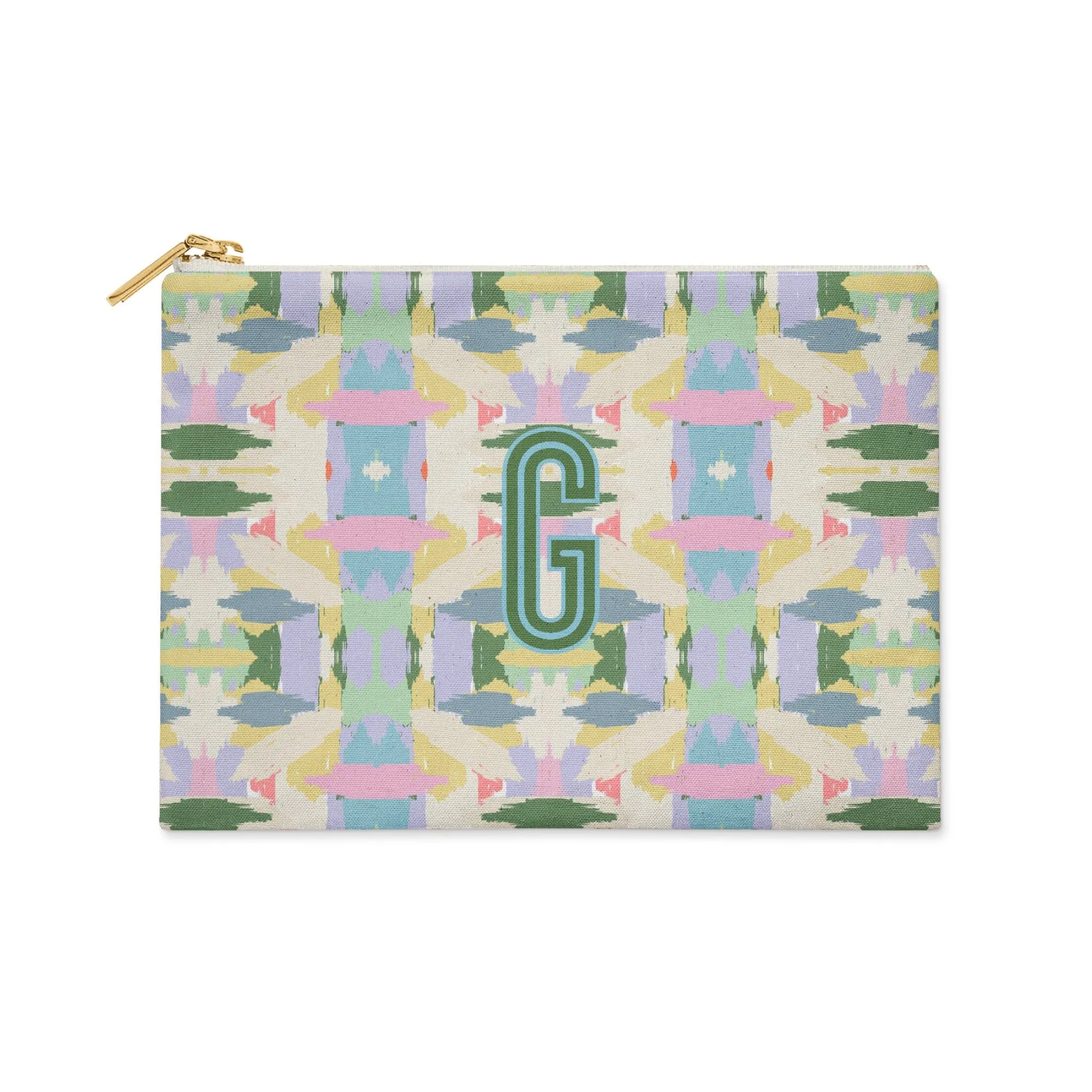 Single Initial - Large Flat Zip Pouch Mila Lilac - New! sold by Buddy Love