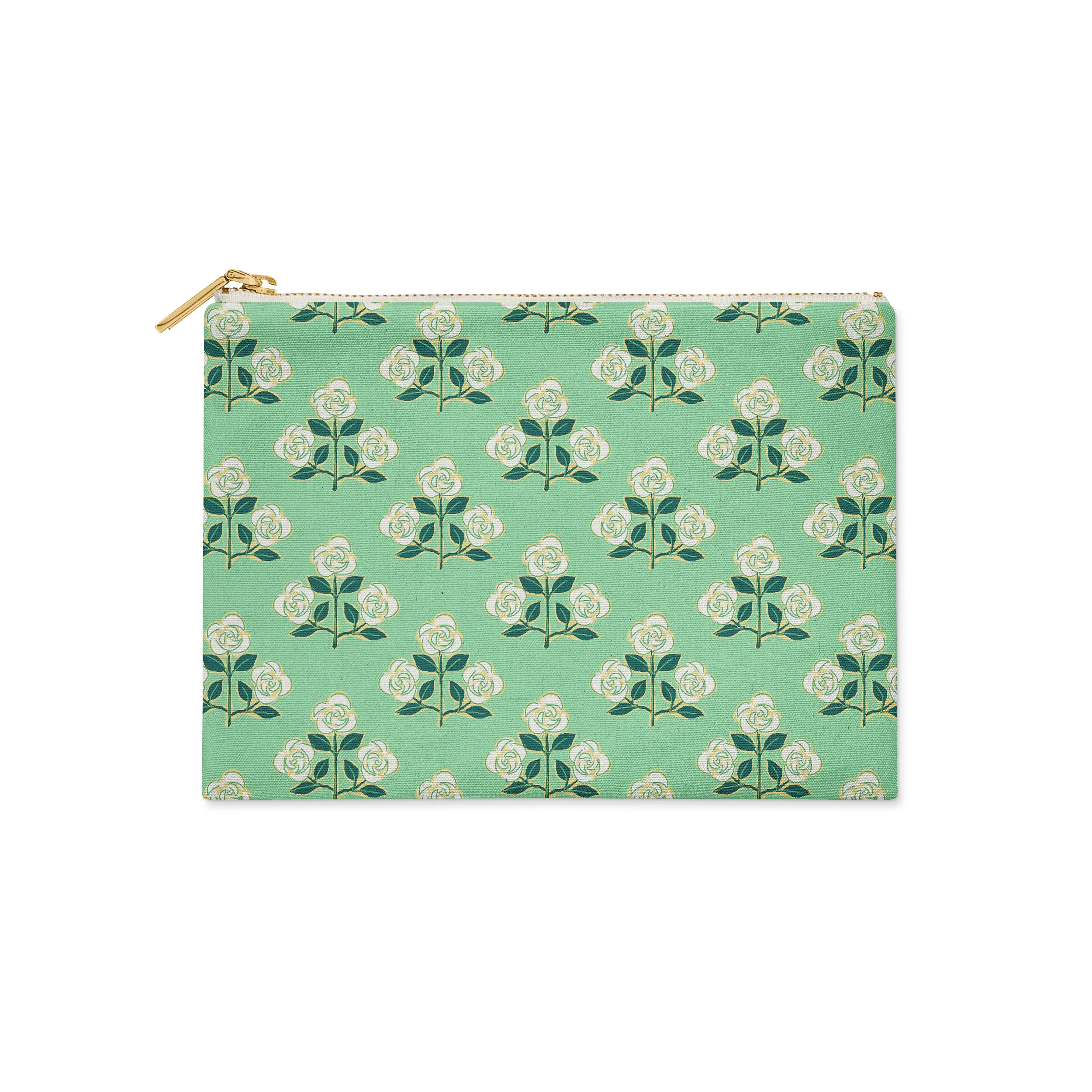 Single Initial - Large Flat Zip Pouch Betsy Green - New! sold by Buddy Love product image thumbnail 2