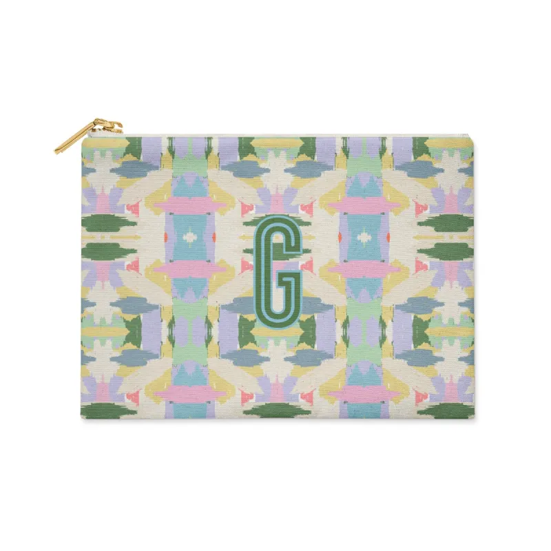 Single Initial - Small Flat Zip Pouch Mila Lilac - New! sold by Buddy Love