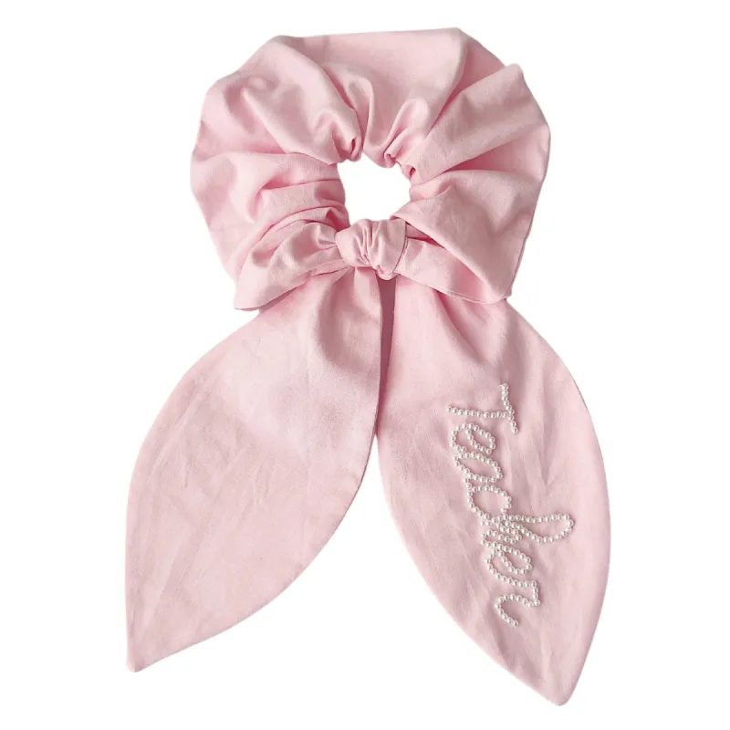 Pink Cotton Pearl Scrunchie sold by Buddy Love