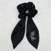Black Personalized Scrunchie With Pearls sold by Buddy Love