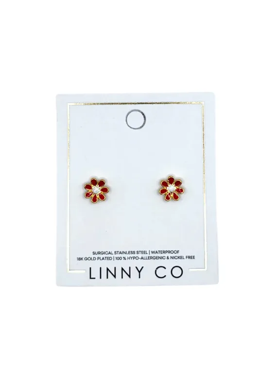 Elsie Screwback Stud Earring - Red sold by Buddy Love
