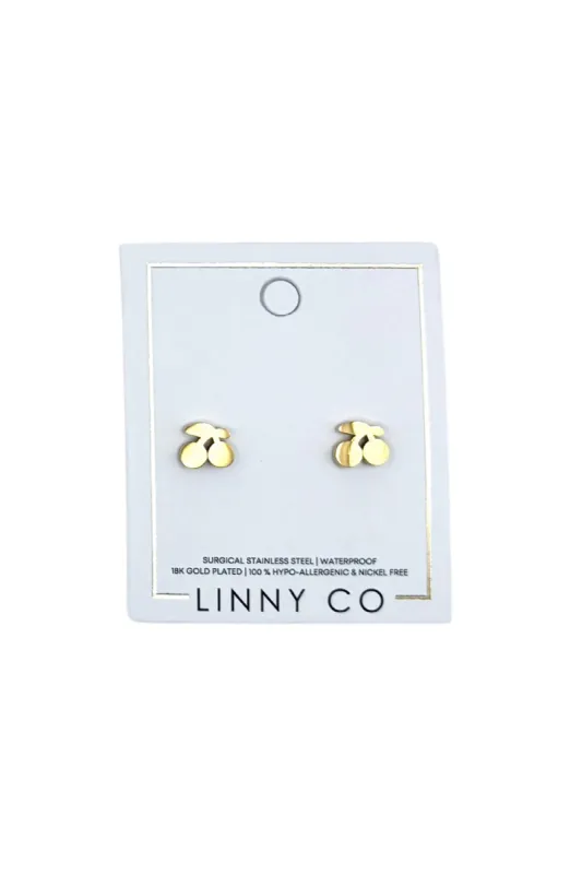 Cherry  Screwback Stud Earring - Gold sold by Buddy Love