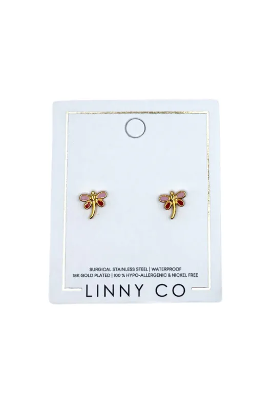 Bri Screwback Stud Earring - Pink/Red sold by Buddy Love