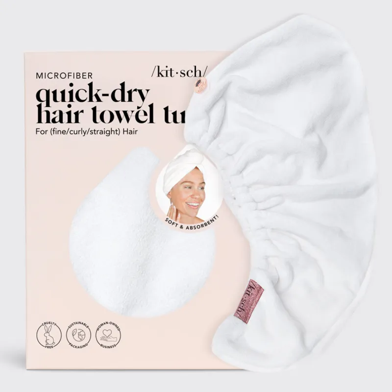 White Microfiber Hair Towel sold by Buddy Love