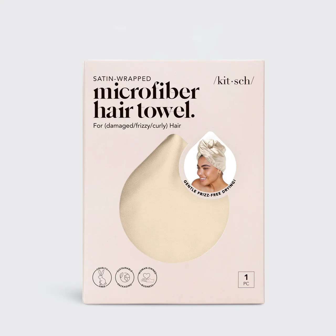 Satin-Wrapped Hair Towel - Champagne sold by Buddy Love product image thumbnail 4