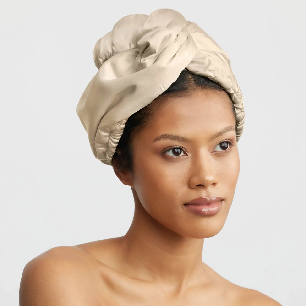 Satin-Wrapped Hair Towel - Champagne sold by Buddy Love product image thumbnail 5