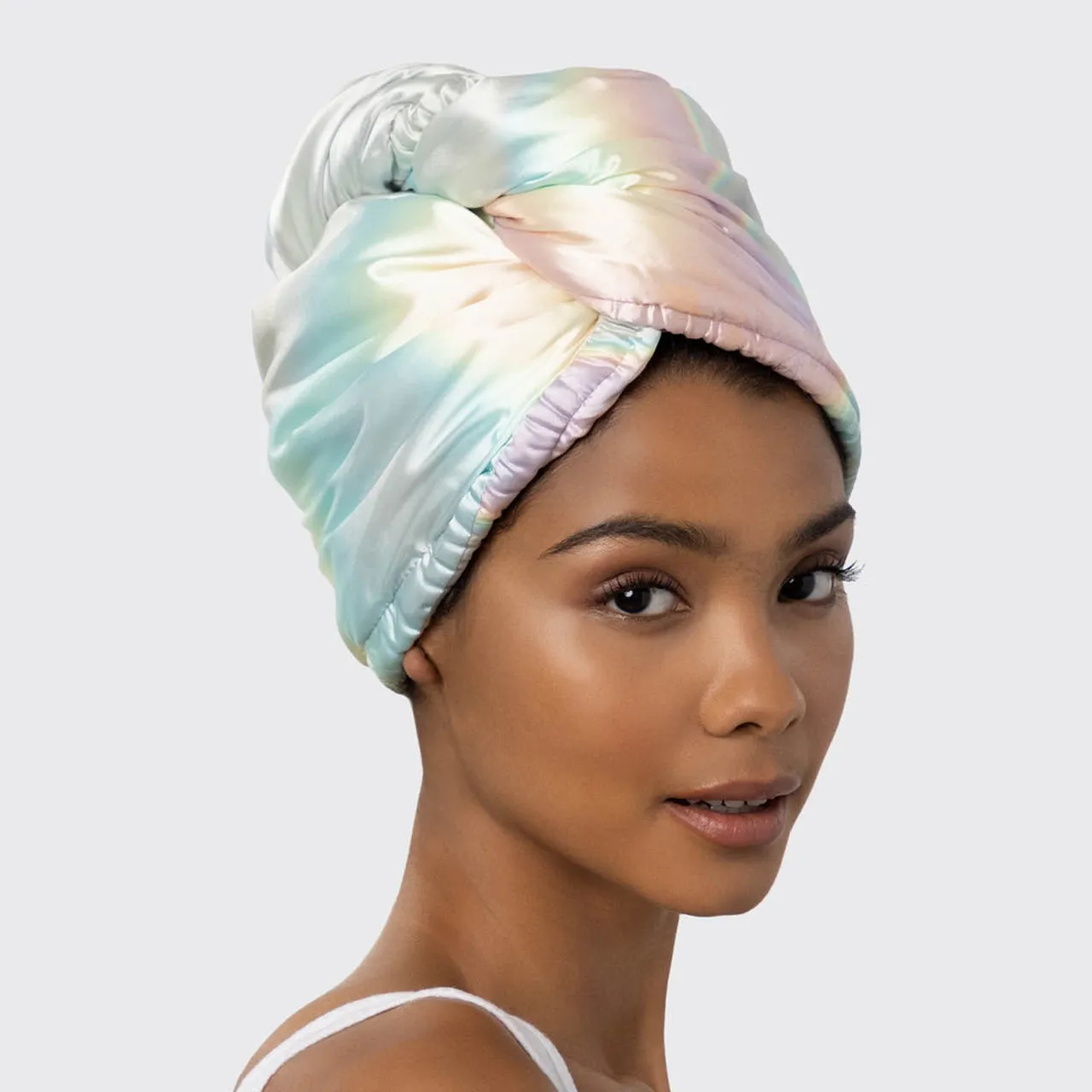 Satin-Wrapped Hair Towel - Aura sold by Buddy Love product image thumbnail 3