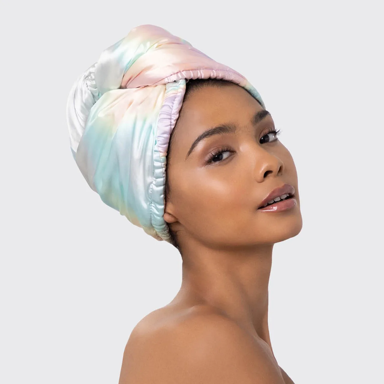 Satin-Wrapped Hair Towel - Aura sold by Buddy Love product image thumbnail 4