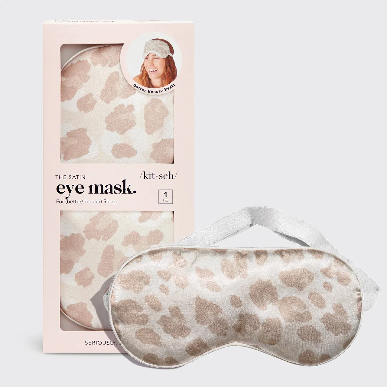 Satin Sleep Eye Mask in Leopard sold by Buddy Love