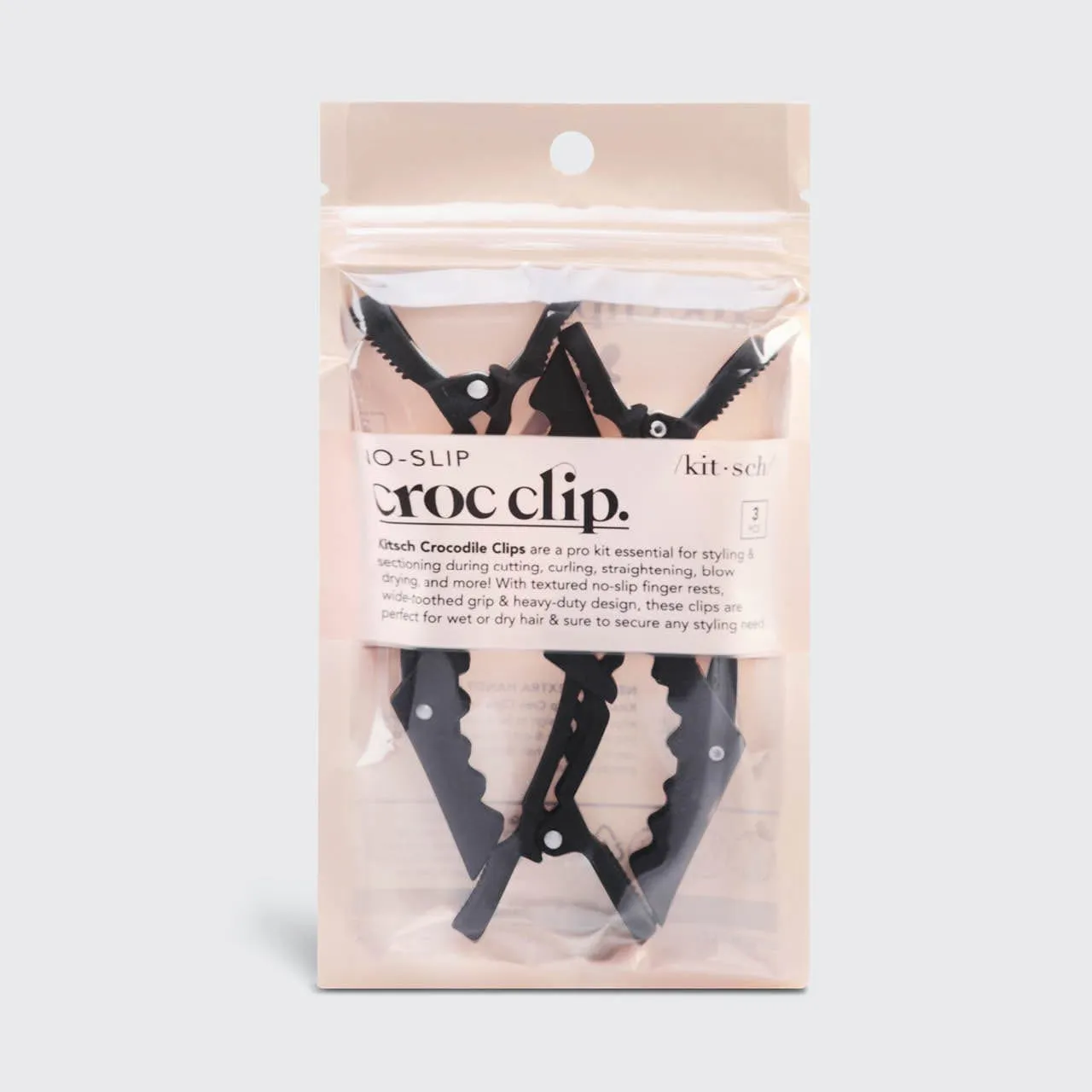 No Slip Crocodile Clip 3pc - Black sold by Buddy Love product image thumbnail 2