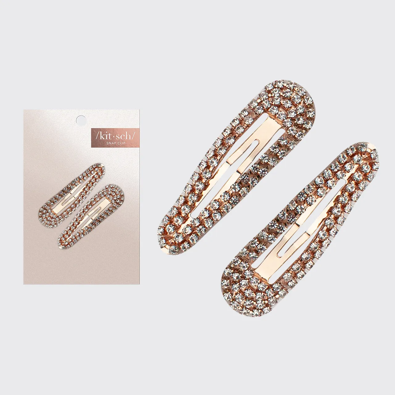 Mini Rhinestone Snap Clips - Rose Gold sold by Buddy Love