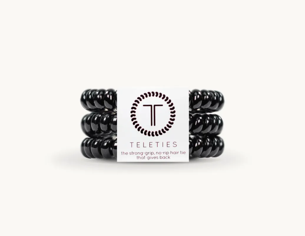 Teleties Small Silk Scrunchie - Jet Black sold by Buddy Love