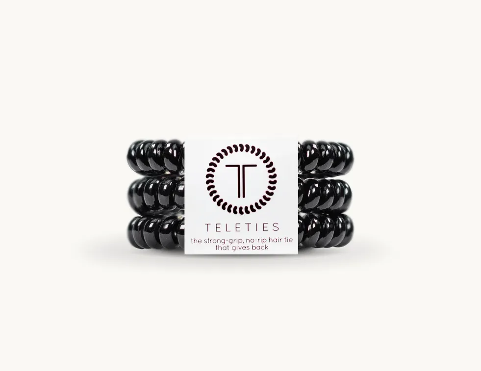 Teleties Small Silk Scrunchie - Jet Black sold by Buddy Love