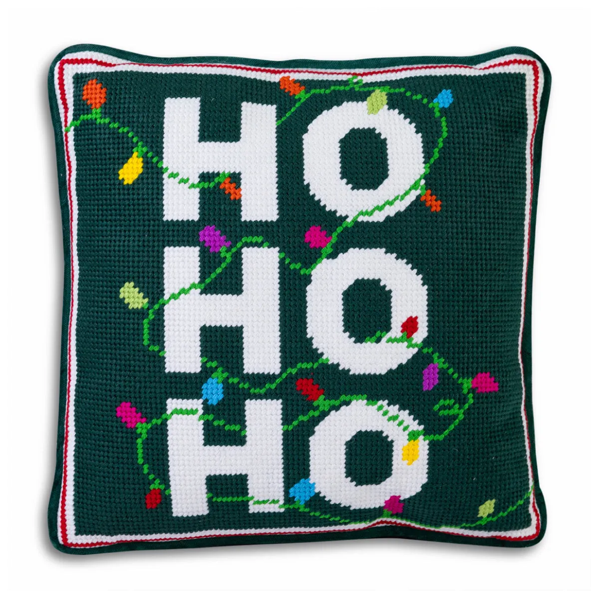 Ho Ho Ho Needlepoint Pillow sold by Buddy Love product image thumbnail 2