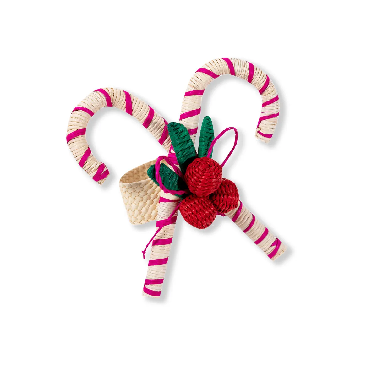 Raffia Napkin Ring - Candy Cane sold by Buddy Love
