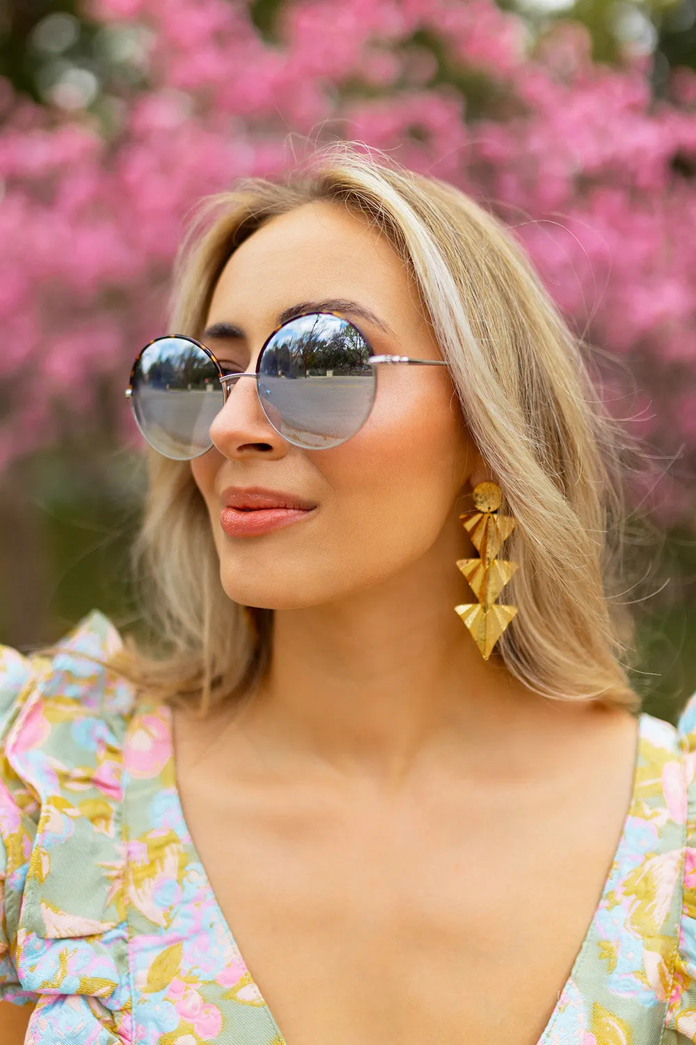 Farrah Round Metal Sunglasses - Blue sold by Buddy Love product image thumbnail 3