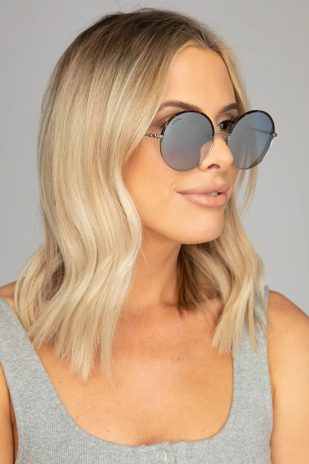 Farrah Round Metal Sunglasses - Blue sold by Buddy Love