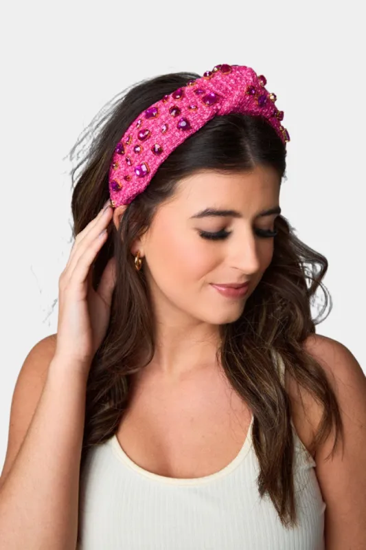 Brianna Cannon xx BL Eleanor Tweed Headband - Pink sold by Buddy Love