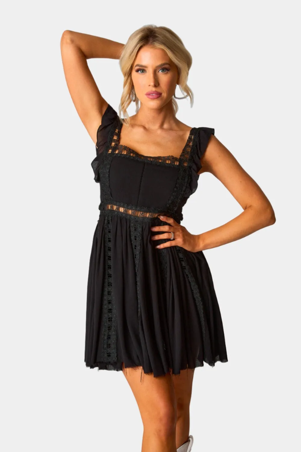 Adams Laced Mini Dress - Black sold by Buddy Love