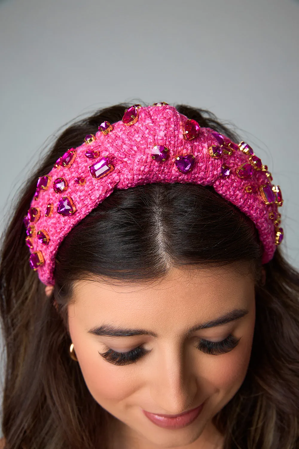 Brianna Cannon xx BL Eleanor Tweed Headband - Pink sold by Buddy Love product image thumbnail 4