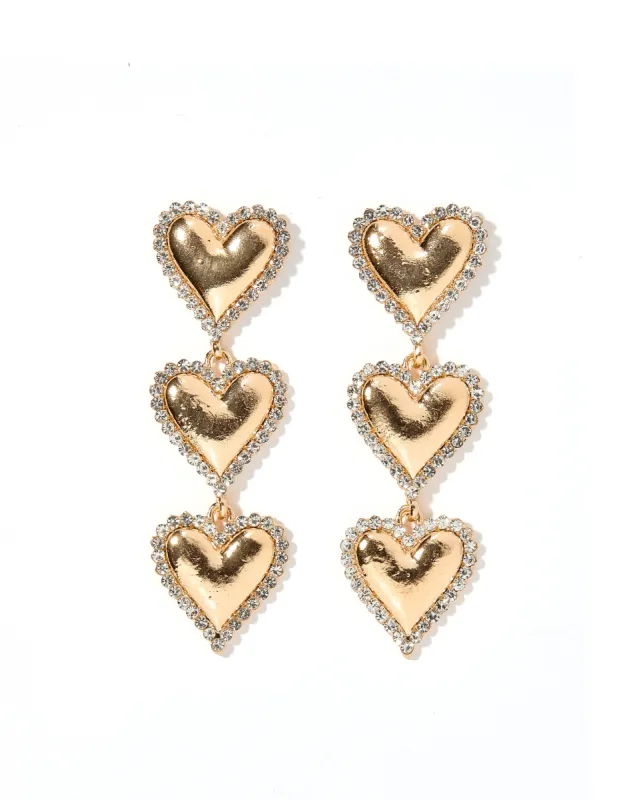 Layla Heart Earrings Gold sold by Buddy Love