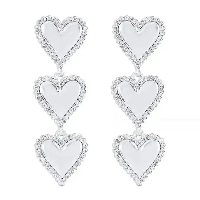 Layla Heart Drop Earrings - Silver sold by Buddy Love product image thumbnail 3