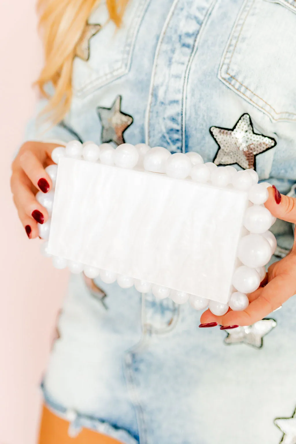 Daphne Clutch - Pearl White sold by Buddy Love product image thumbnail 4