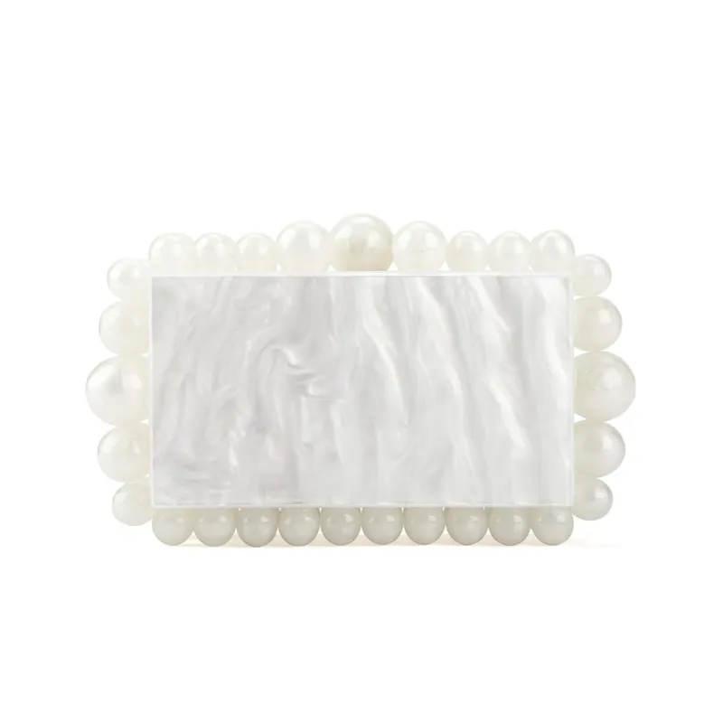 Daphne Clutch - Pearl White sold by Buddy Love