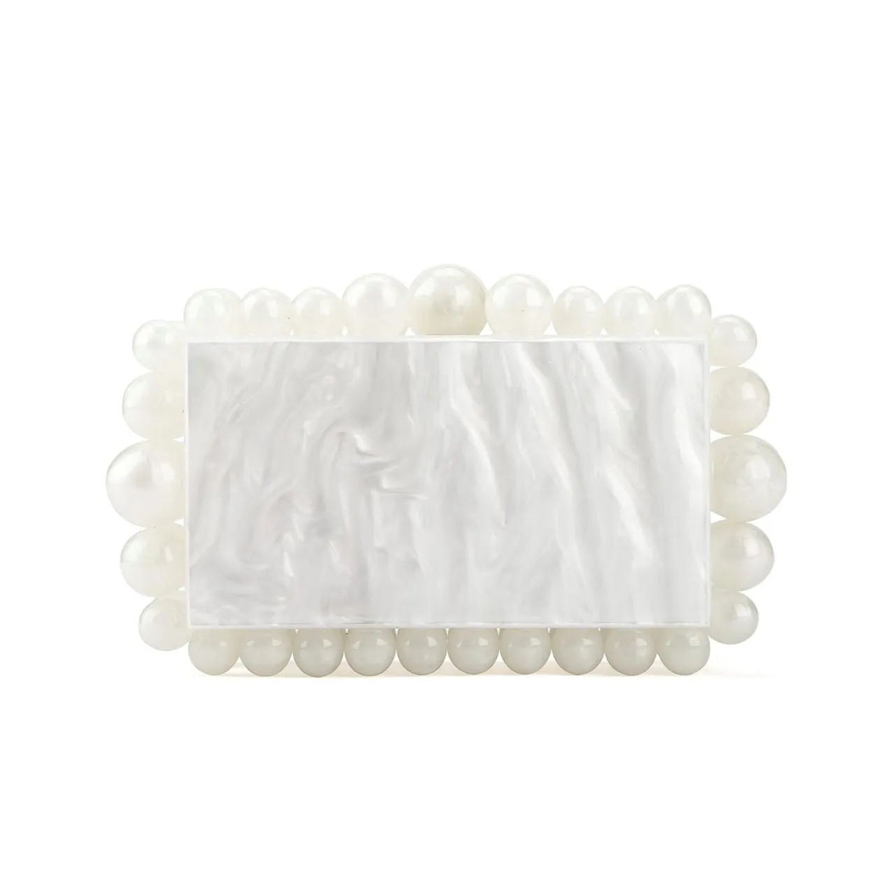 Daphne Clutch - Pearl White sold by Buddy Love