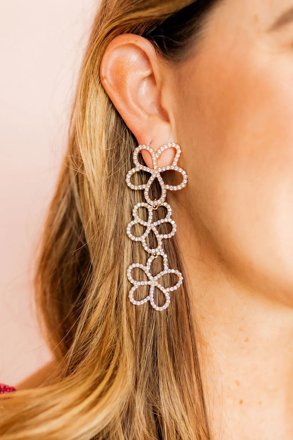Reagan Flower Drop Earrings - Clear sold by Buddy Love product image thumbnail 4