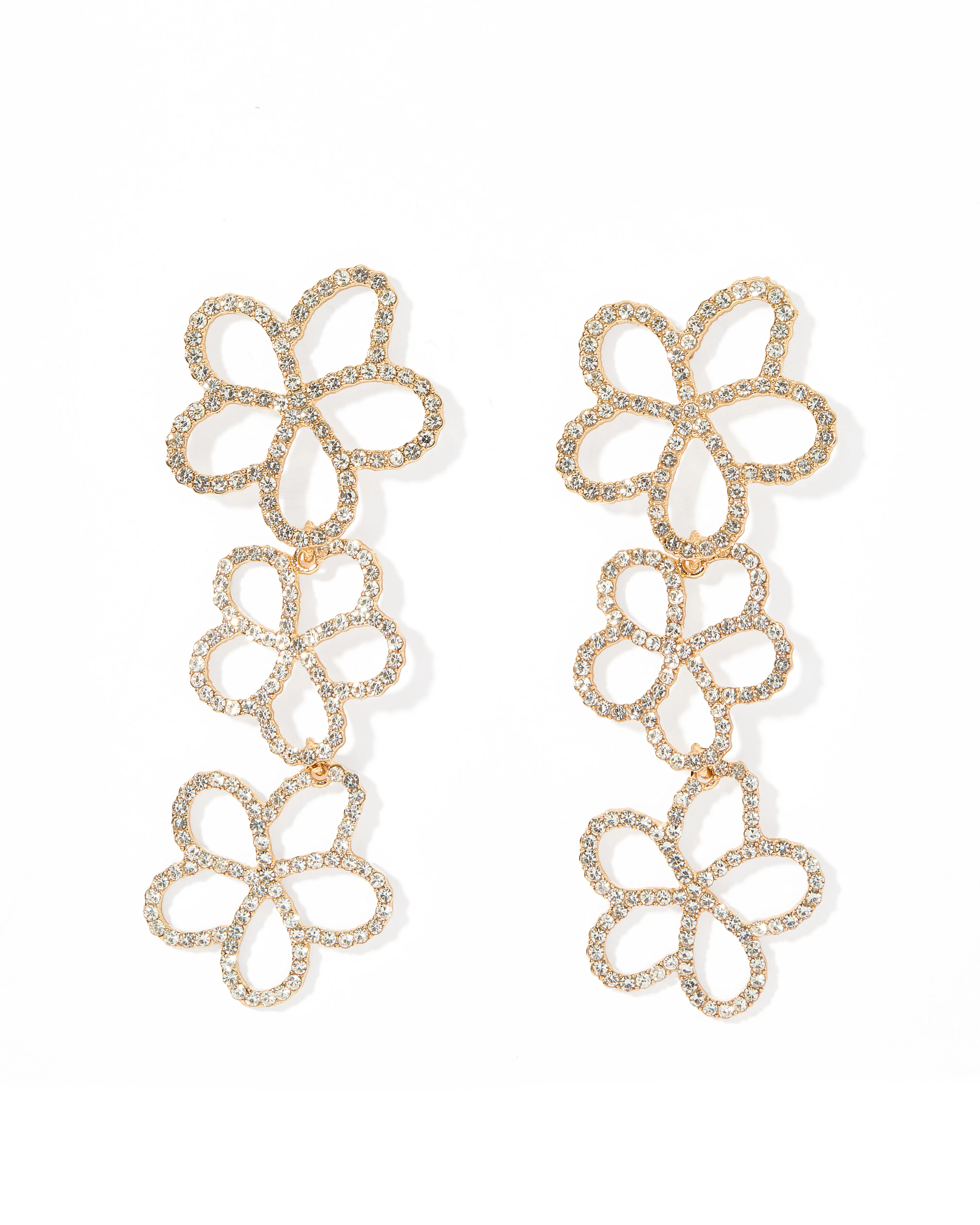 Reagan Flower Drop Earrings - Clear sold by Buddy Love product image thumbnail 3