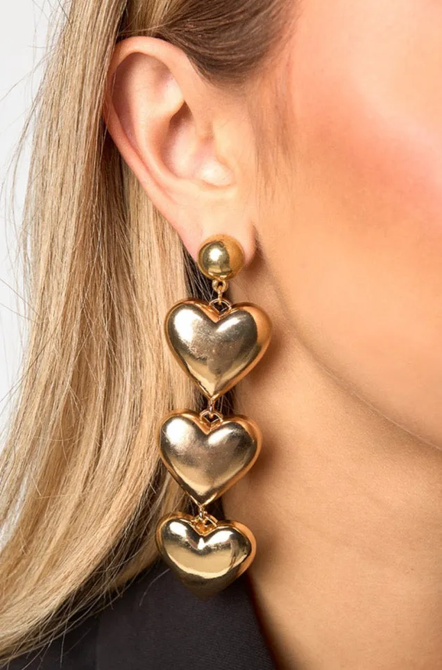Brynn Heart Drop Earrings - Gold sold by Buddy Love