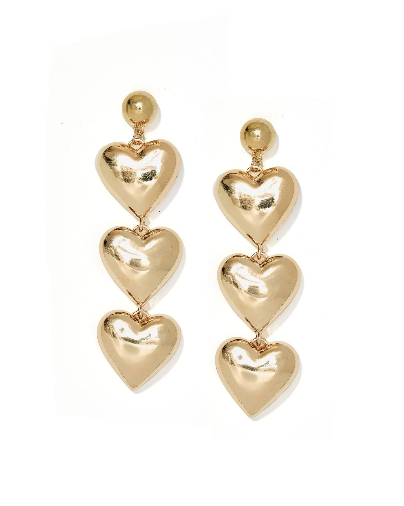 Brynn Heart Drop Earrings - Gold sold by Buddy Love product image thumbnail 2