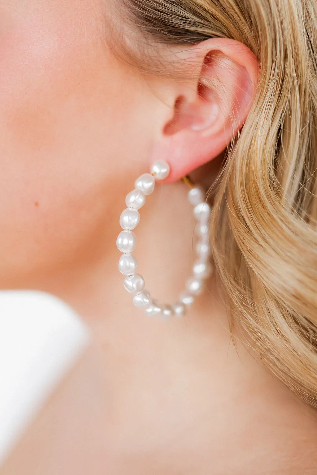 Jodi Pearl Hoop Earrings sold by Buddy Love product image thumbnail 2