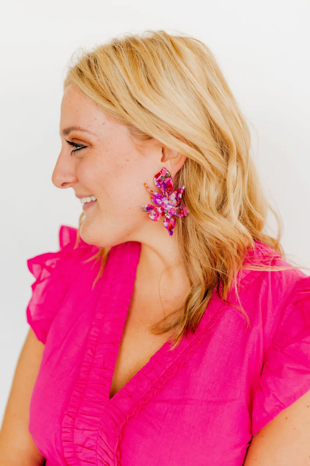 Flora Statement Earrings - Pink Multi sold by Buddy Love product image thumbnail 4