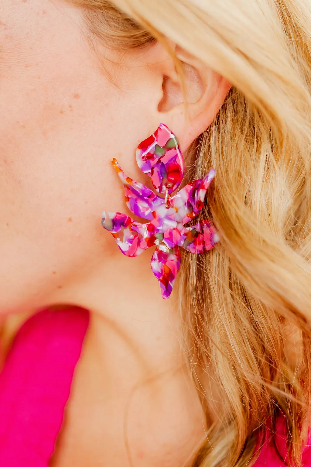 Flora Statement Earrings - Pink Multi sold by Buddy Love product image thumbnail 2