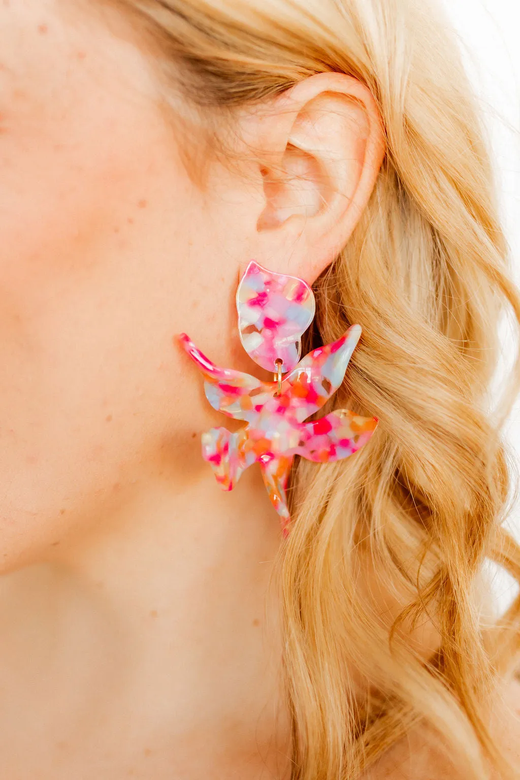 Flora Statement Earrings - Pink Sprinkles sold by Buddy Love product image thumbnail 4