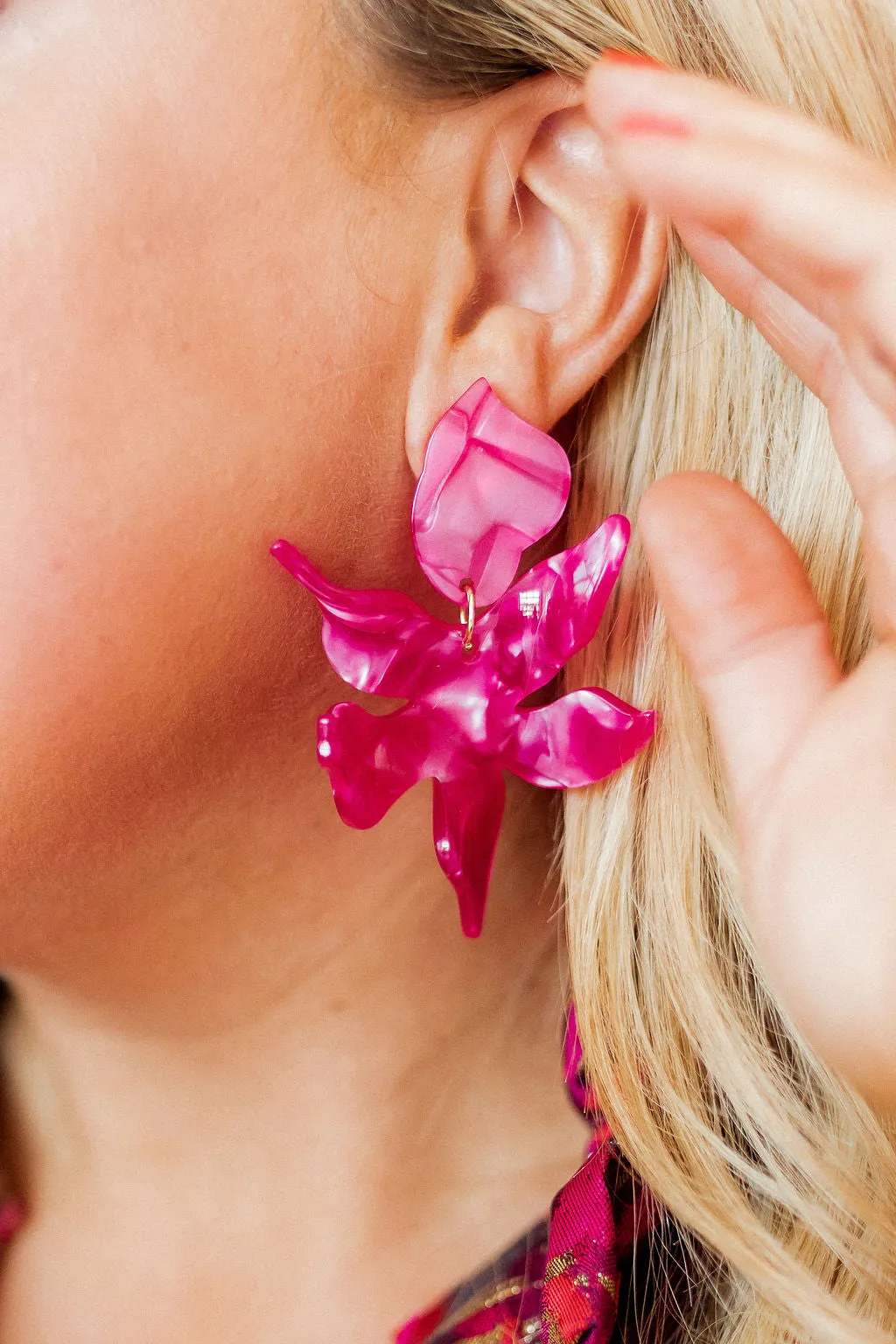 Flora Statement Earrings - Pearlized Pink sold by Buddy Love product image thumbnail 4
